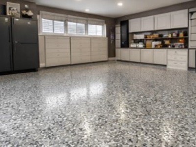 Garage epoxy flake coating