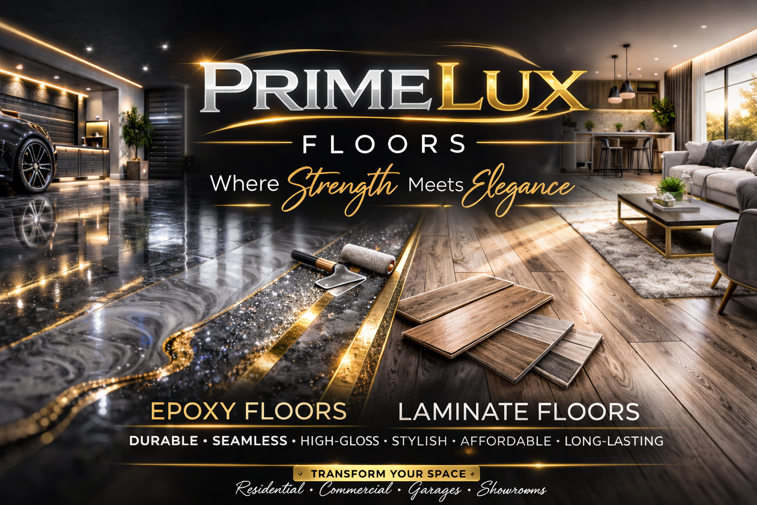 PrimeLux Floors epoxy and laminate flooring